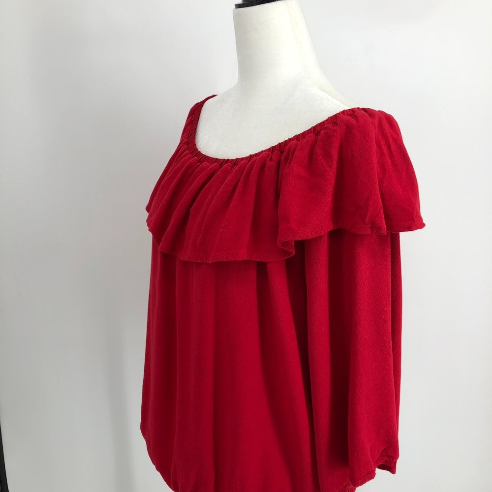 ba&sh Azar Off-the-Shoulder Ruffled red blouse size 3 - Picture 14 of 16